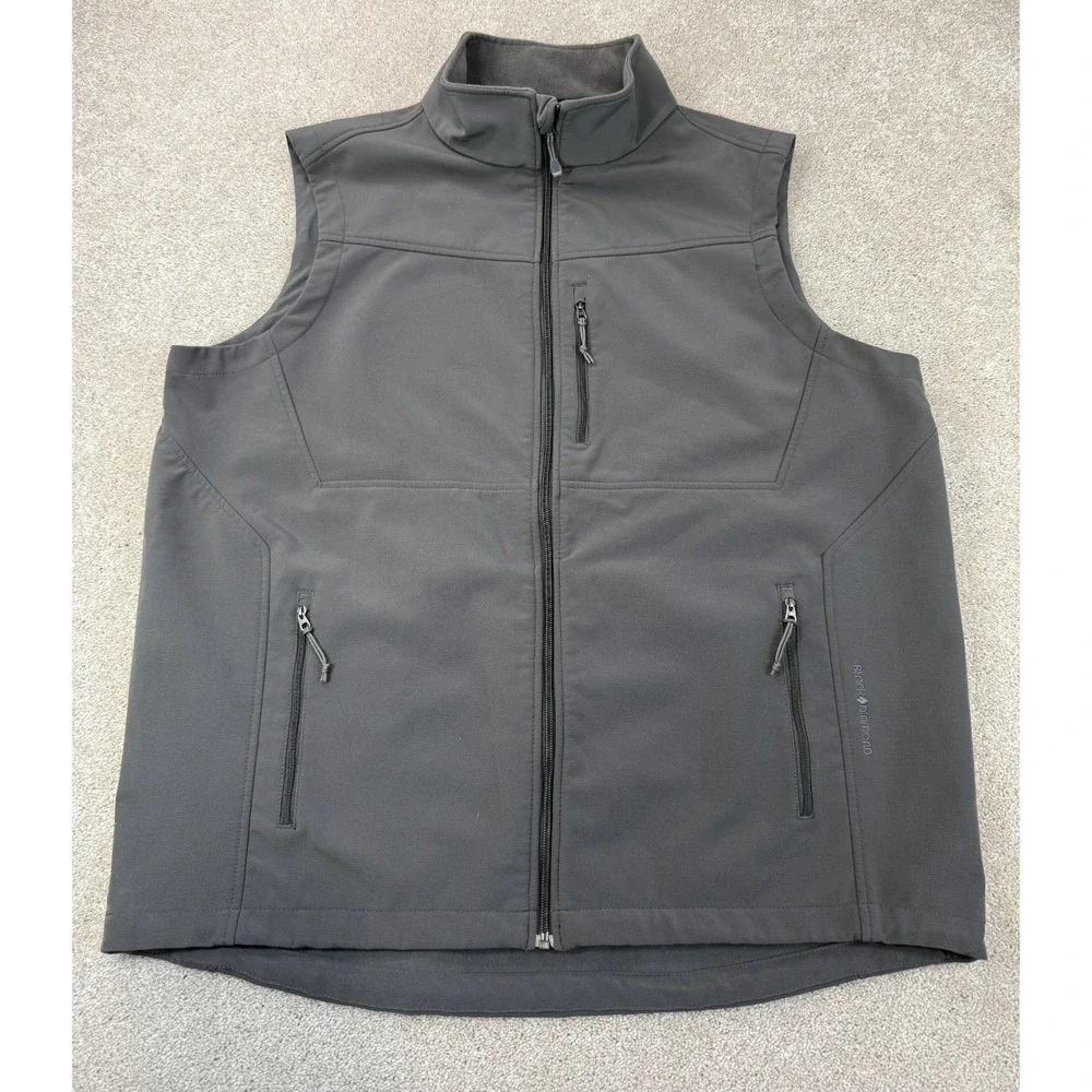 Black Diamond Vest Men's XXL Gray Softshell Fleece Lined Full Zip Outdoor Hiking